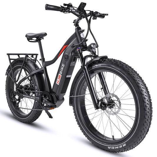 20a Fully Assembled Electric Bike All Terrain Off Road Mountain Mtb Fat Tire Long Range Battery Trial Adult Ebike 750w 26x4 Toury Black