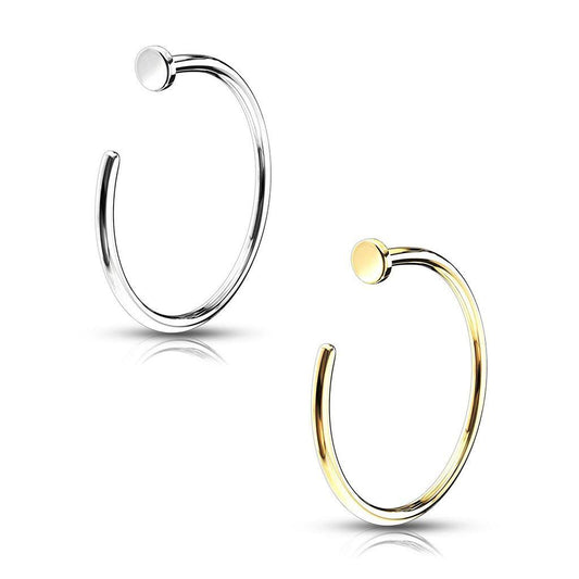 14kt Karat Solid Gold Nose Hoop 20ga 18ga