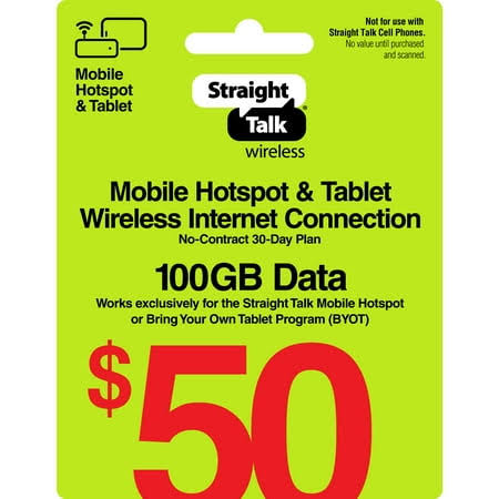 $50 Mobile Hotspot & Byot Wireless Internet Connection 100gb Data 30-Day Prepaid Plan E-Pin Top Up