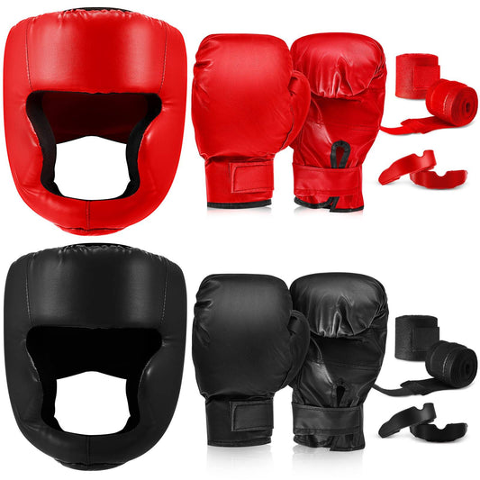 14 Pcs Boxing Set Including Men Boxing Gloves Headgear Helmet Punching Bag Boxing Hand Wraps Sport Mouth Guards For Adults Youth Beginners