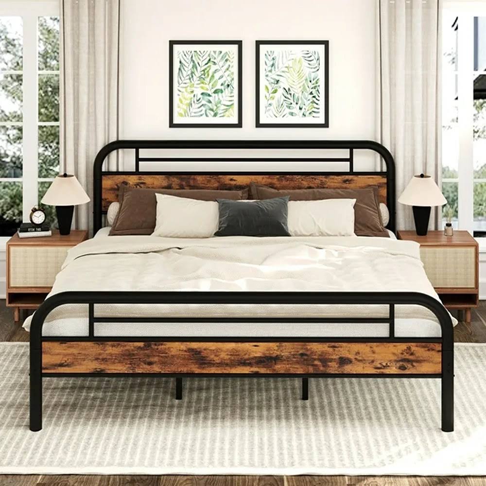 17 Stories King Bed Frame And Headboard Platform Bed Frame King With Strong Support