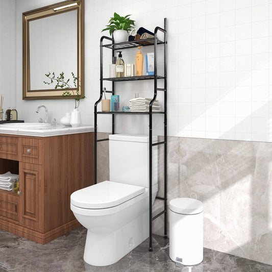 3-Shelf Bathroom Organizer Over The Toilet Space Saver Bathroom Corner Stand Storage Organizer