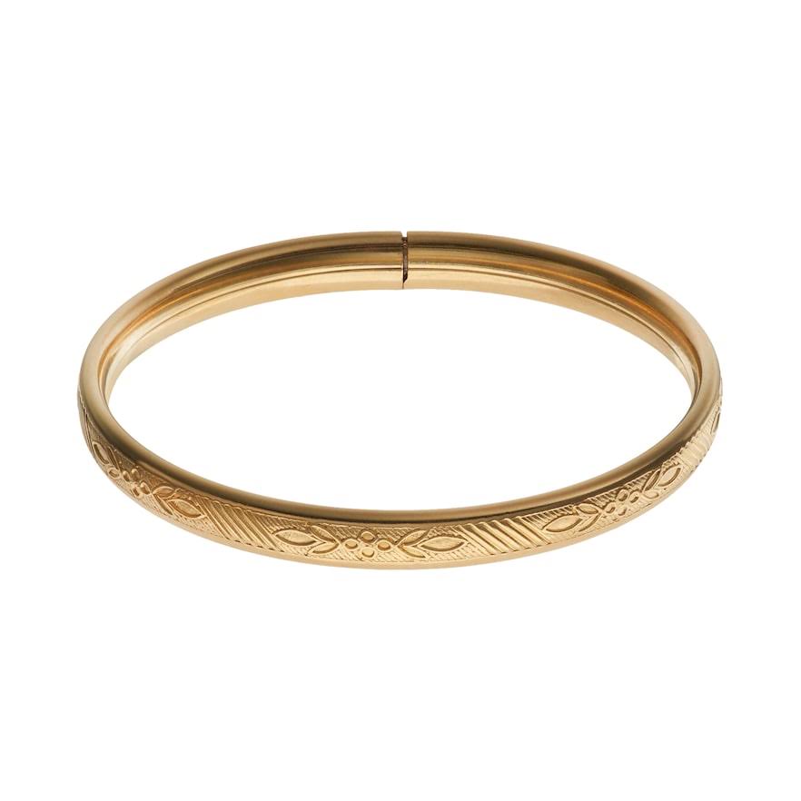 14k Gold-Filled Flower Bangle Bracelet