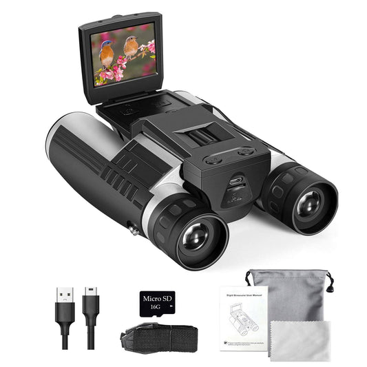 2 Lcd Display Digital Binoculars With Camera 12x32 5mp Take Pictures Video Telescope For Watching Bird Football Game Sports Concert With 16gb