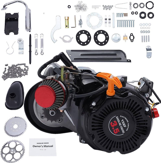 100cc Bicycle Motor Kit, 4-Stroke Bicycle Gasoline Engine Motor, Motorized Bicycle Kit With Double Belt Drive & Air-Cooling, Bike Engine