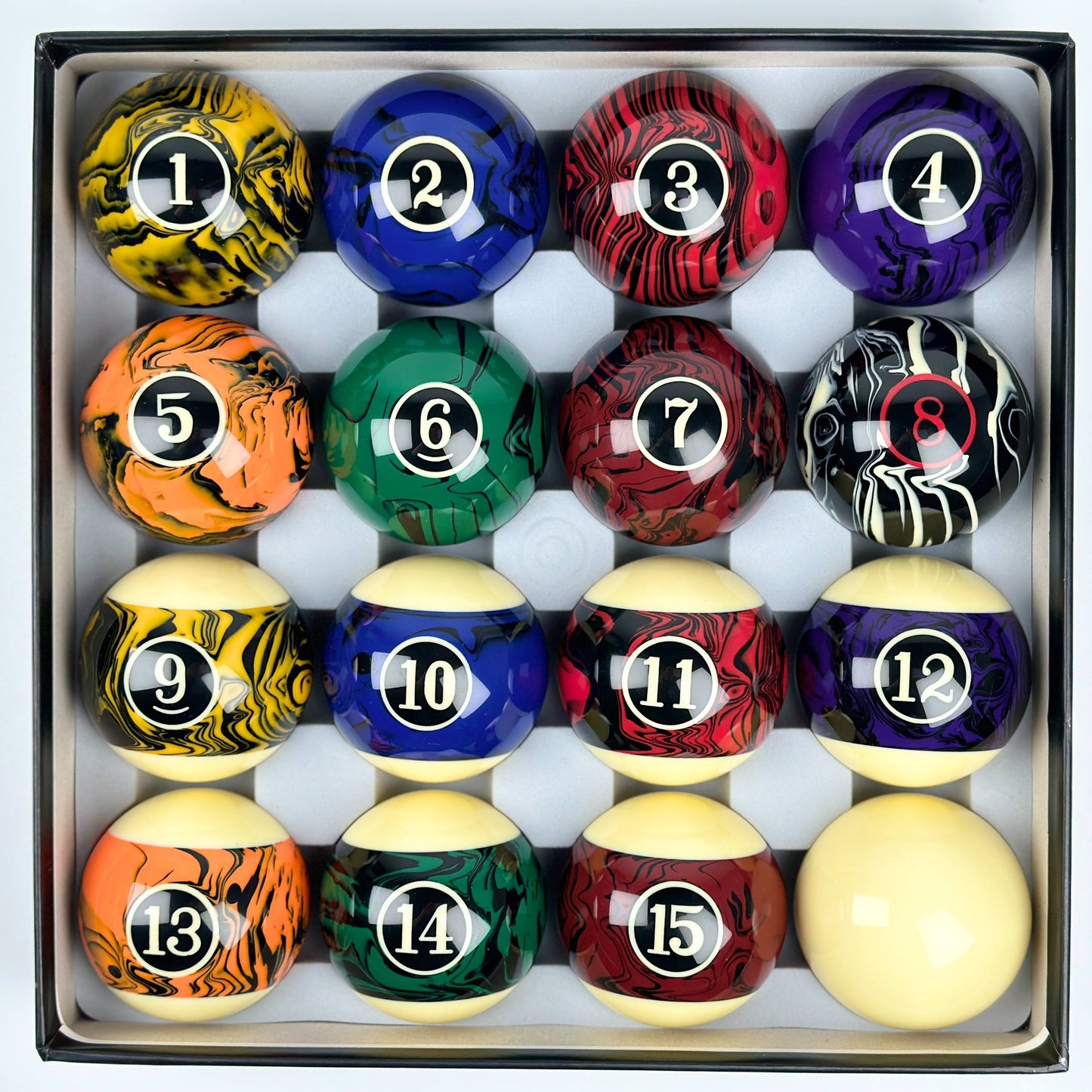 16pcs Marbled Billiard Ball - Regular Size 2.25 Inch, Pool Table Balls,Pool Cue,Temu