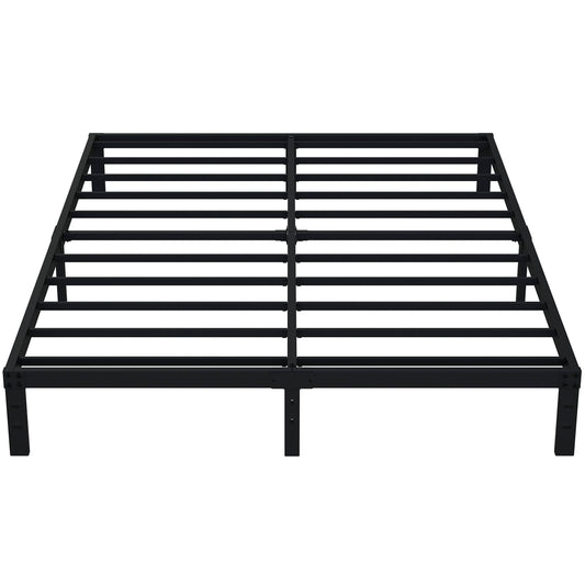 10 Inch King Bed Frame No Box Spring Needed, Heavy Duty Metal Platform With Steel Slats, Noise Free, Easy Assembly, Black