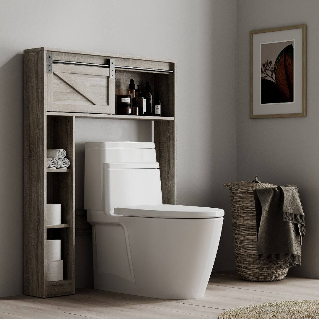 34.29 W X 47.17 H X 6.79 D Over-The-Toilet Storage