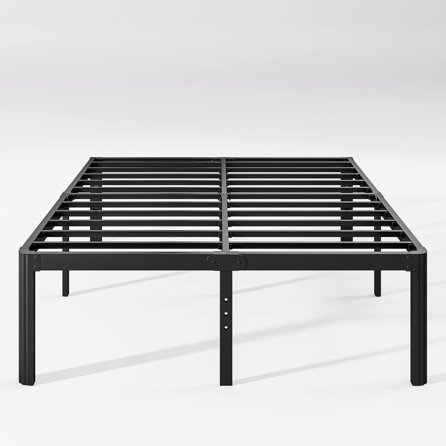 18in High Queen Bed Frame No Box Spring Needed, Heavy Duty Metal Platform Bed Frame Queen Size With Round Corners, Easy Assembly, Noise