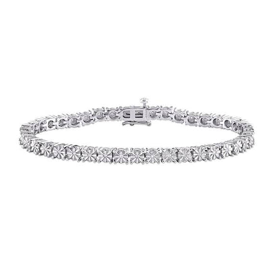 1/4 Ct. T.W. Diamond Tennis Bracelet In Sterling