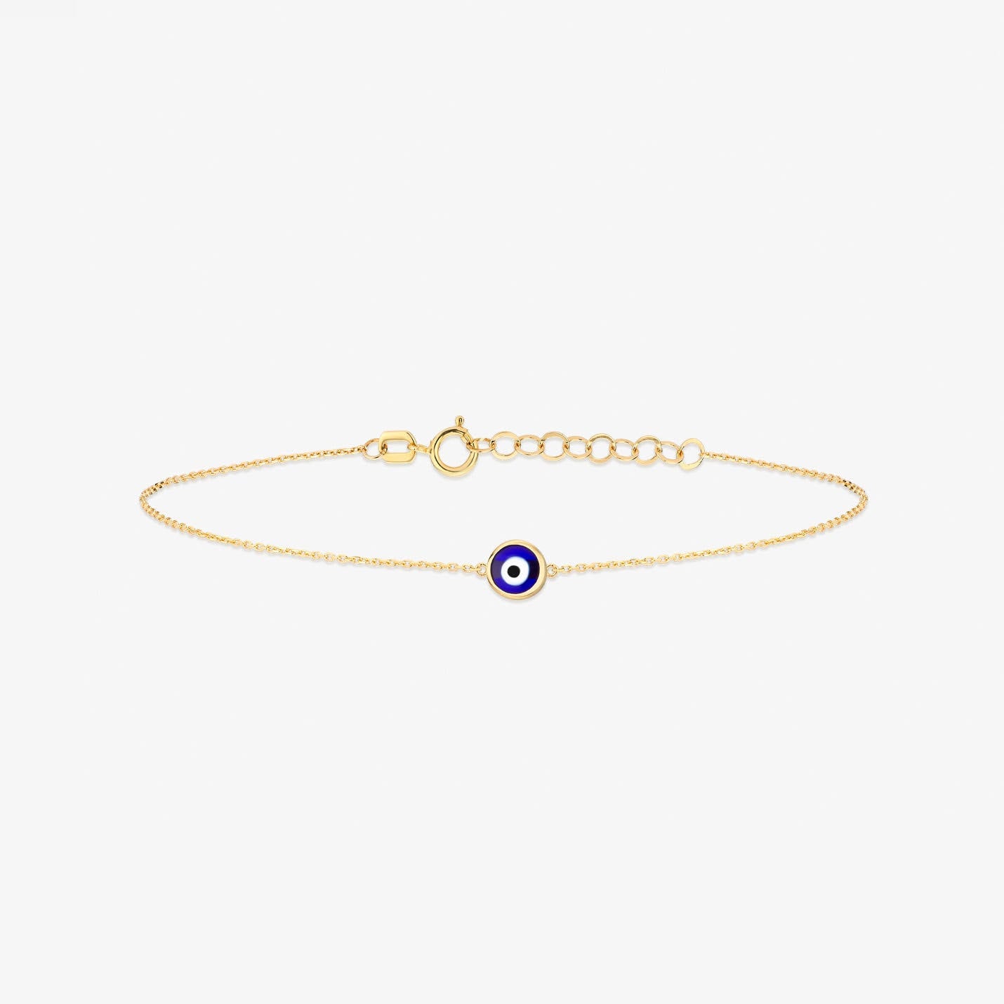 14k Solid Gold Mini Evil Eye Bracelet