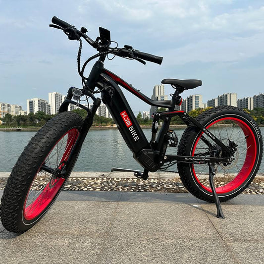 20a Fully Assembled Electric Bike Duel Full Suspension All Terrain Off Road Mountain Mtb Fat Tire Long Range Battery Adult Ebike 1000w 26x4 Warrior