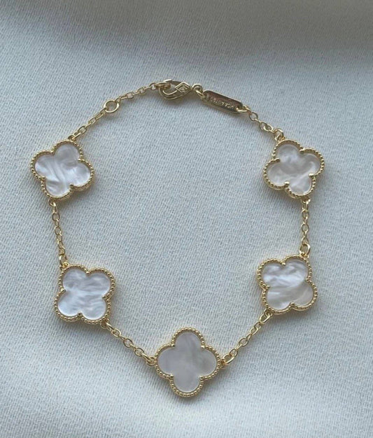 24k Gold Plated Waterproof Clover Bracelet Van Cleef & Arpels Bracelet