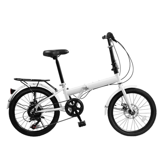 20-Inch Foldable Bike Folding Bicycle With 7-Gear Transmission, Front And Rear Disc Brakes Bicycle Made Of Aluminum Alloy Folding Bike